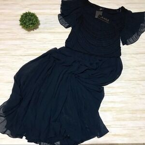 J Kara Navy Blue Chiffon Dress